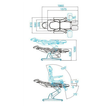 Косметологическое кресло Azzurro 870S Pedi 3 White