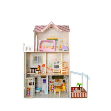 Деревянный Кукольный Дом с мебелью 9152