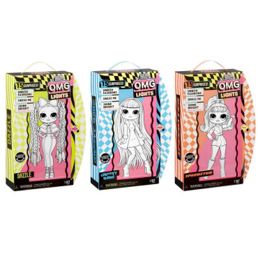 L.O.L. Surprise OMG Doll Lights Series Speedster/Dazzle/Groovy Babe Assortment (3шт.)