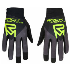 Вело перчатки Rock Machine Race FF, черные/серые/зеленые, XL