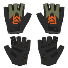 Вело перчатки Rock Machine Race SF, черные/зеленые/оранжевые, M