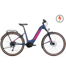 Электрический велосипед Rock Machine 29 Crossride e500B Lady синий/розовый (M)