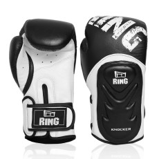 Боксерские перчатки Ring Knocker (RR-11) 14 oz, черные/белые