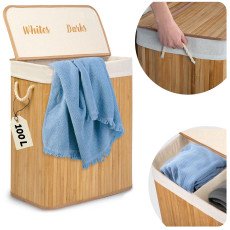 Бамбуковая корзина для белья с крышкой 100 л Massido