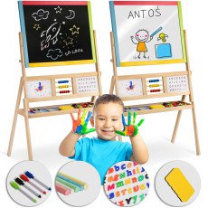 Большая магнитно-мелковая доска с часами Ricokids — разноцветная