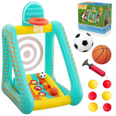 Piepūšamā spēle 3in1 (basketbols/futbols/mērķis) 127x109x178 cm Bestway 52813