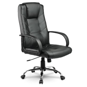 Кожаное офисное кресло Sofotel EG-221 — чёрное