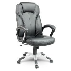 Ādas biroja krēsls Sofotel EG-222 — melns