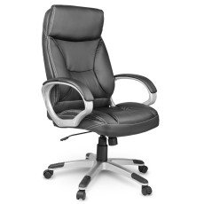 Ādas biroja krēsls Sofotel EG-223 — melns
