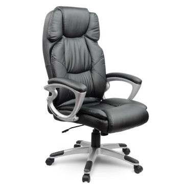 Кожаное офисное кресло Sofotel EG-227 — чёрное