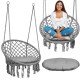 Подвесное садовое кресло-кокон BOHO серое с подушкой