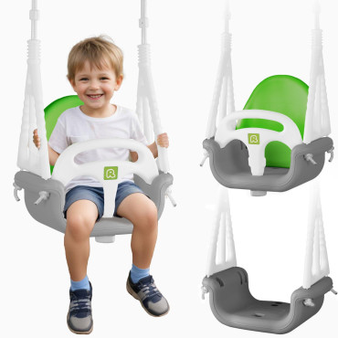 Качели-ведёрко «Слоник» 3в1 Ricokids серо-зелёные