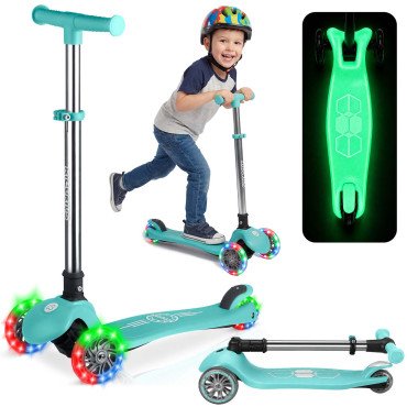 Трёхколёсный балансировочный самокат Ricokids Glow — бирюзовый