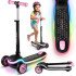 Трёхколёсный балансировочный самокат Ricokids Leddi LED — чёрно-розовый