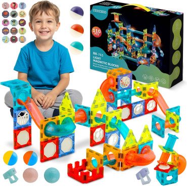 Эдукативные магнитные конструкторные кубики с подсветкой RK-763 Ricokids 110 шт
