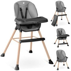 Кресло для кормления Nukido Tilo серо‑чёрное