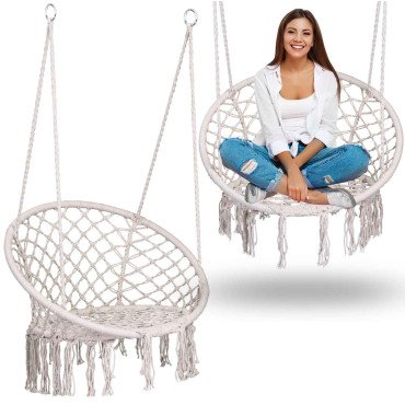 Подвесное садовое кресло-кокон BOHO бежевое