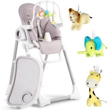 Стульчик для кормления с столиком Nukido Belo, сиреневый + дуга с игрушками