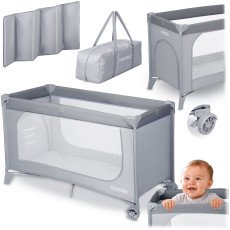 Детская походная кроватка + матрас + сумка 123,5 x 64 x 76 см RK-240 серая