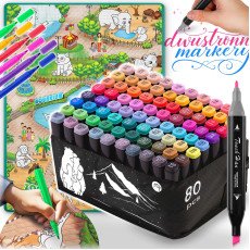 Коврик для рисования 90 x 120 см + 80 маркеров (алкогольные) Ricokids