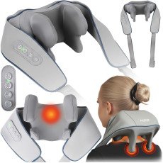 Массажёр для спины, шеи и воротниковой зоны Shiatsu 3 режима с нагревом беспроводной Neo-Sport NS-505