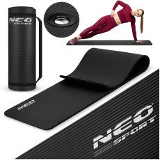 Толстый мат для упражнений с отверстиями 183 x 60 cm Neo-Sport - 192000 чёрный
