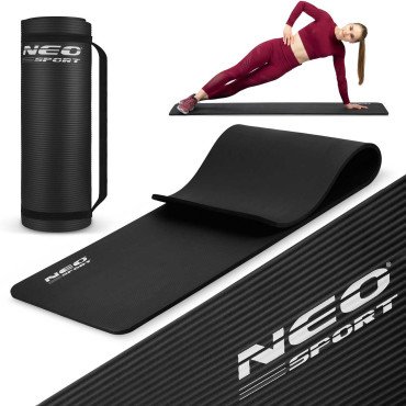 Упругая ковровая матрица для упражнений 183 x 60 cm Neo-Sport - 192300 чёрная