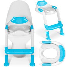 Насадка на унитаз с лесенкой «Мишка» Ricokids 729200 — синяя