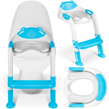 Насадка на унитаз с лесенкой «Мишка» Ricokids 729200 — синяя