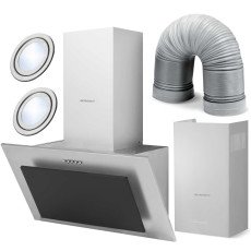 Каминная вытяжка 60 см Inox/чёрная BT-209