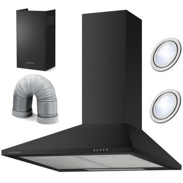 Кухонная коминная вытяжка Berdsen BT-214, 60 см, чёрная