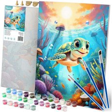 Glezna krāsošanai pēc numuriem 40x50 cm Massido «Bruņurupucis»