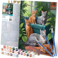 Glezna krāsošanai pēc numuriem 40x50 cm Massido «Kaķi»
