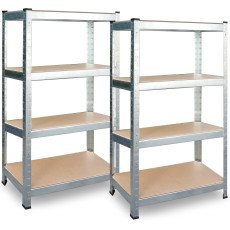Металлический складской стеллаж комплект 2 шт 180 x 90 x 40 cm Plonos PL-702