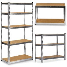 Складской металлический стеллаж 183 x 90 x 40 см Humberg HR-853 серебристый