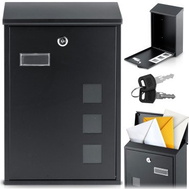 Почтовый ящик 39x25,5x12 см чёрный HM-864