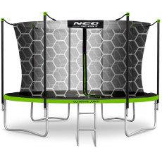 Батут садовый 13ft (404 см) с внутренней сеткой и лестницей Neo-Sport