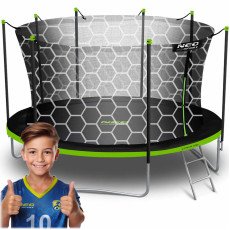 Батут садовый 15ft (465 см) с внутренней сеткой и лестницей Neo-Sport