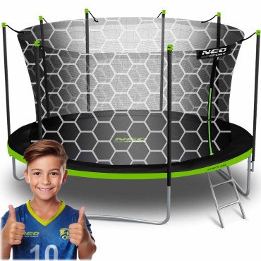 Батут садовый 15ft (465 см) с внутренней сеткой и лестницей Neo-Sport