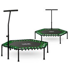 Фитнес‑батут с ручкой 127 cm Neo-Sport — шестиугольный, зелёный