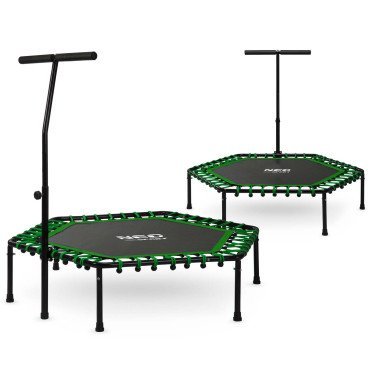 Фитнес‑батут с ручкой 127 cm Neo-Sport — шестиугольный, зелёный