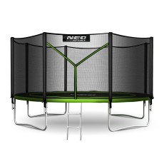 Садовый батут 12ft/374cm с внешней сеткой и лестницей Neo-Sport