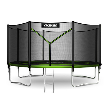 Садовый батут 12ft/374cm с внешней сеткой и лестницей Neo-Sport