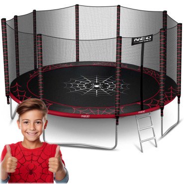 Садовый батут 15ft/465cm с внешней сеткой и лестницей Neo-Sport