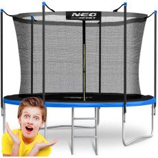 Садовый батут 8ft/252cm с внутренней сеткой и лестницей Neo-Sport