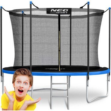 Садовый батут 8ft/252cm с внутренней сеткой и лестницей Neo-Sport
