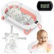 Складная ванночка для детей с термометром и вкладышем Ricokids RK-287 бело-розовая