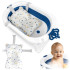 Складная ванночка для детей с вкладышем Ricokids RK-286 бело-голубая