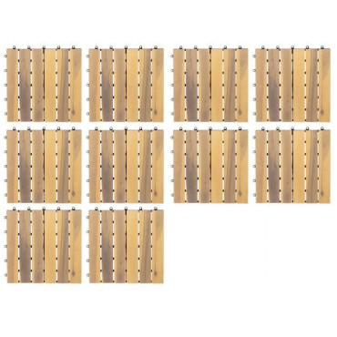 Набор из 10 матовых деревянных плиток для террас 30x30см (11967)