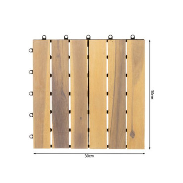10 matētu koka flīžu komplekts 30x30cm (11967)